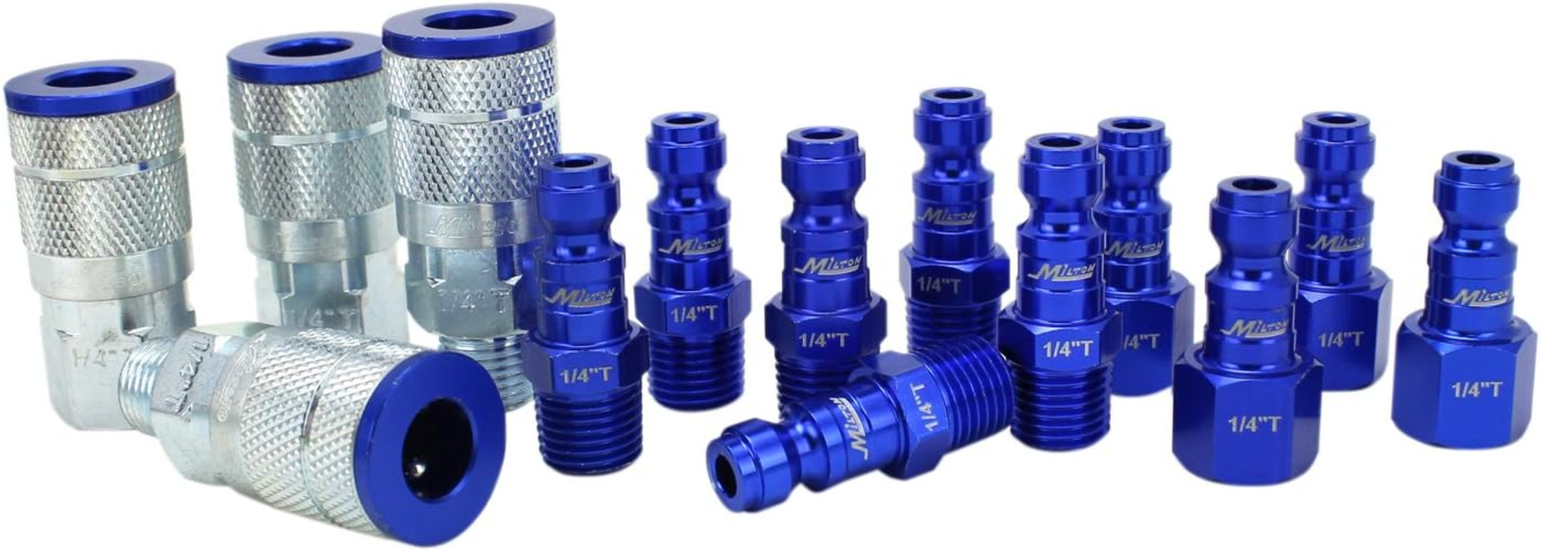 Milton Coupler & Plug Kit - (T-Style, Blue) - 1/4" NPT, (14-Piece) - S-314TKIT image number 5
