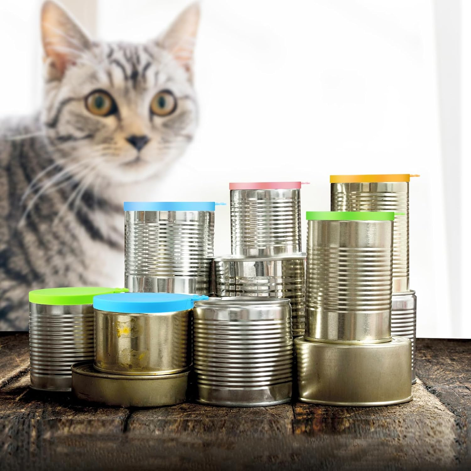 Pack of 4 Silicone Lids for Cans, Can Lids, Cat Food with 4 Spoons, Universal Silicone Can Lid, Can Lid, Dog Food, Cat Can Lid, Canning Lid, Can Lid for Pet Food image number 4