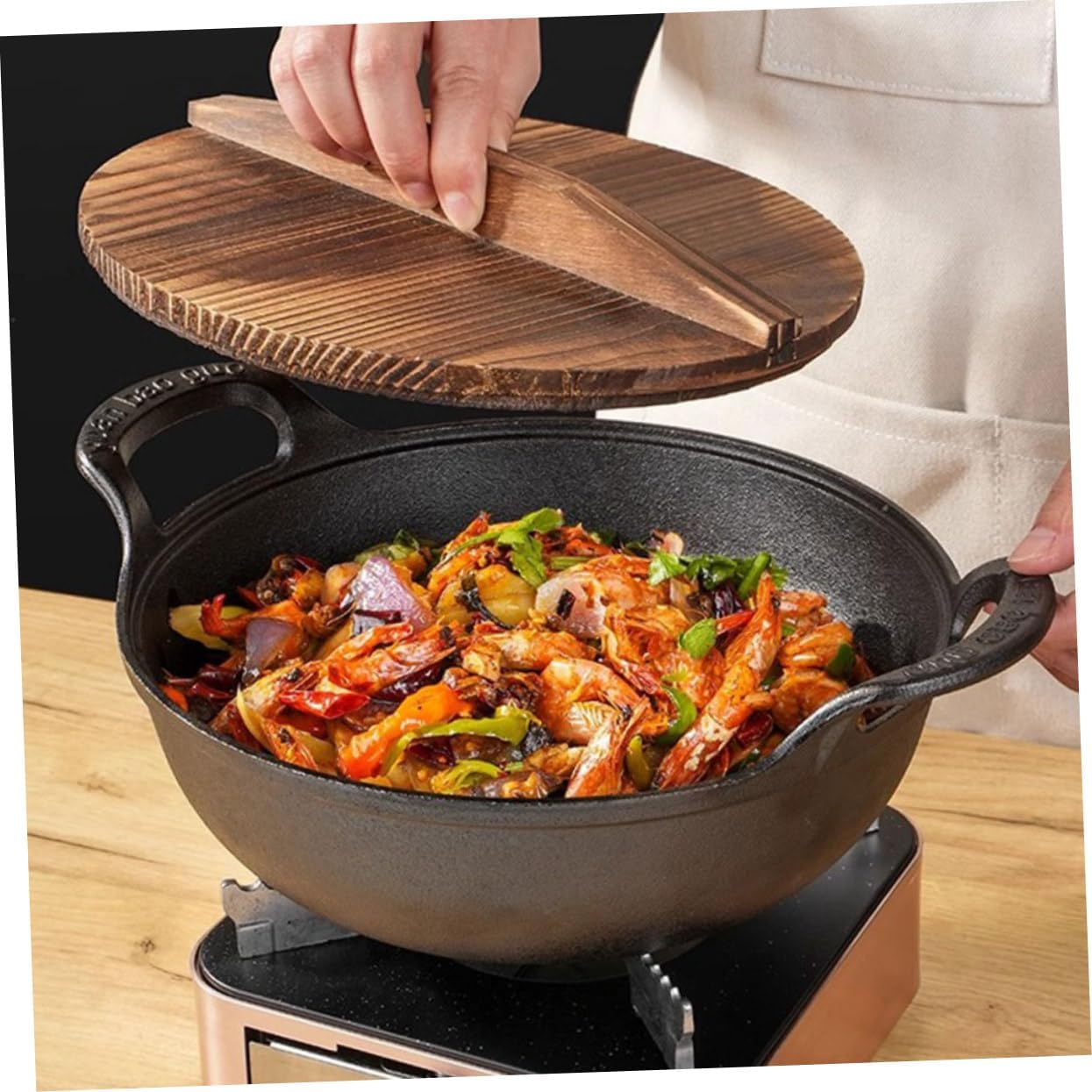 Alipis Cast Iron Saucepan - No Coating Non-Stick Stew Pot - Cooking Skillet for Stovetop and Oven Use - 2.5L Capacity image number 5