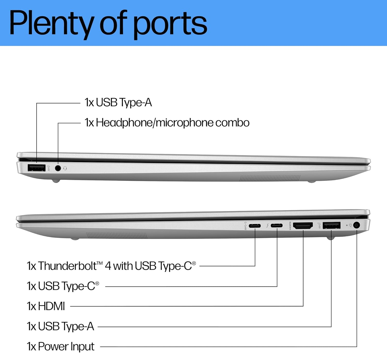 HP Pavilion plus 16" Laptop, 2.5K Display, Intel Core Ultra 7 155H Processor, 16GB RAM, 1TB SSD, Intel Iris Xe Graphics, Windows 11, Sleek & Lightweight Design, Long Battery Life, Silver, B22Z7PA image number 2