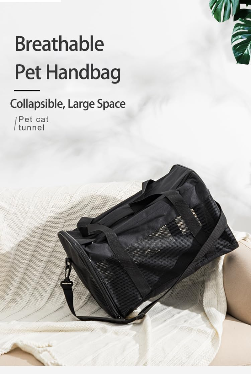 Portable Cat Carrier Dog Carrier, Lightweight Breathable Pet Carrier with Removable Pad, Puppy Travel Carrier Bag Airline Approved Black image number 2