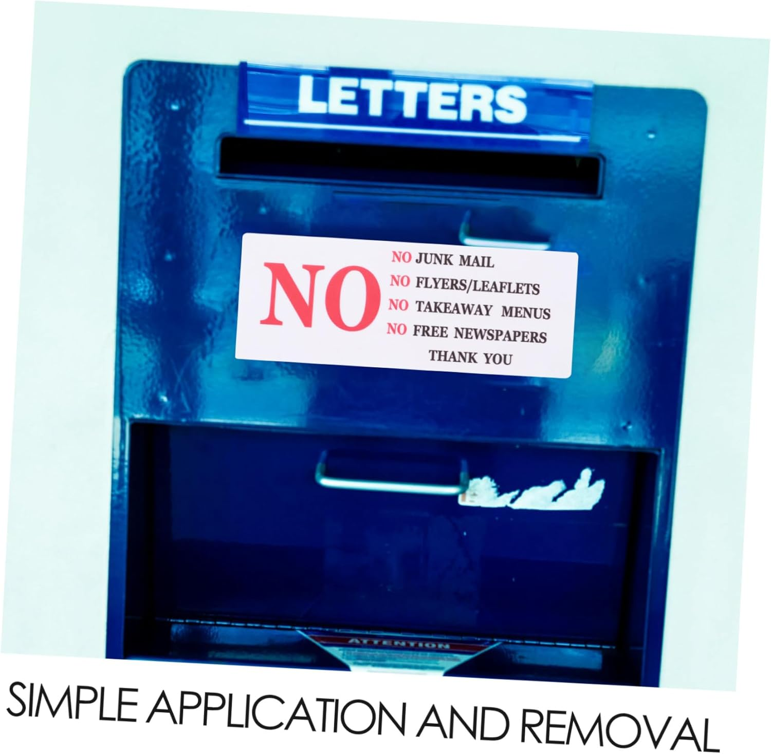 HOMSFOU 2Pcs Mailbox Stickers Signs No Junk Mail Sticker for Mailbox Non-Adhesive Mailbox Sign Quality Warning Sticker Self-Adhesive Mailbox Sticker Mailbox Protection Sticker Red PVC image number 3