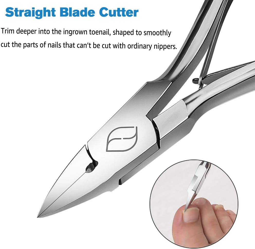 FERYES Toenail Clippers Straight Blade for Thick Toenails, Nail Clippers for Thick and Ingrown Nails - High Temperature Forging Stainless Steel Toe Nail Tools image number 1