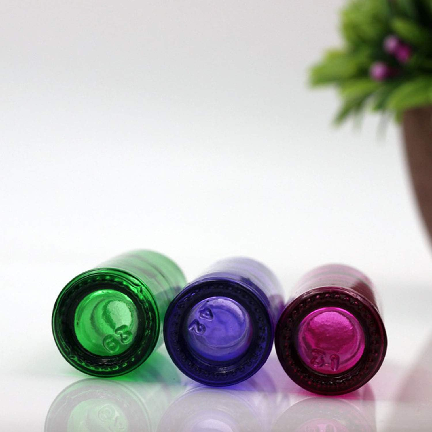 Jamhoodirect 8Pcs 5Ml Empty Glass Spray Bottles with Black Fine Mist Sprayers,Travel Perfume Atomiser Refillable Mini Portable Container Include 2 Droppers for Essential Oils or Night Out Fragrance, Blue, Green, Rose Red, Purple, 5ML