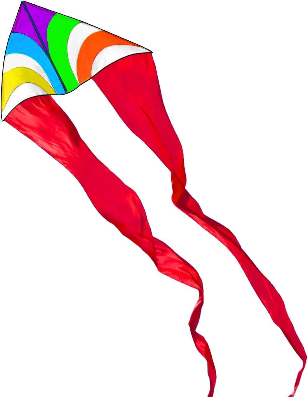 Touch the Sky Colourful Triangular Kite with Double Tails for Children and Adults, Exquisite Fabrics and Unique Structure Design, Excellent Outdoor Games and Activity Toys. image number 3