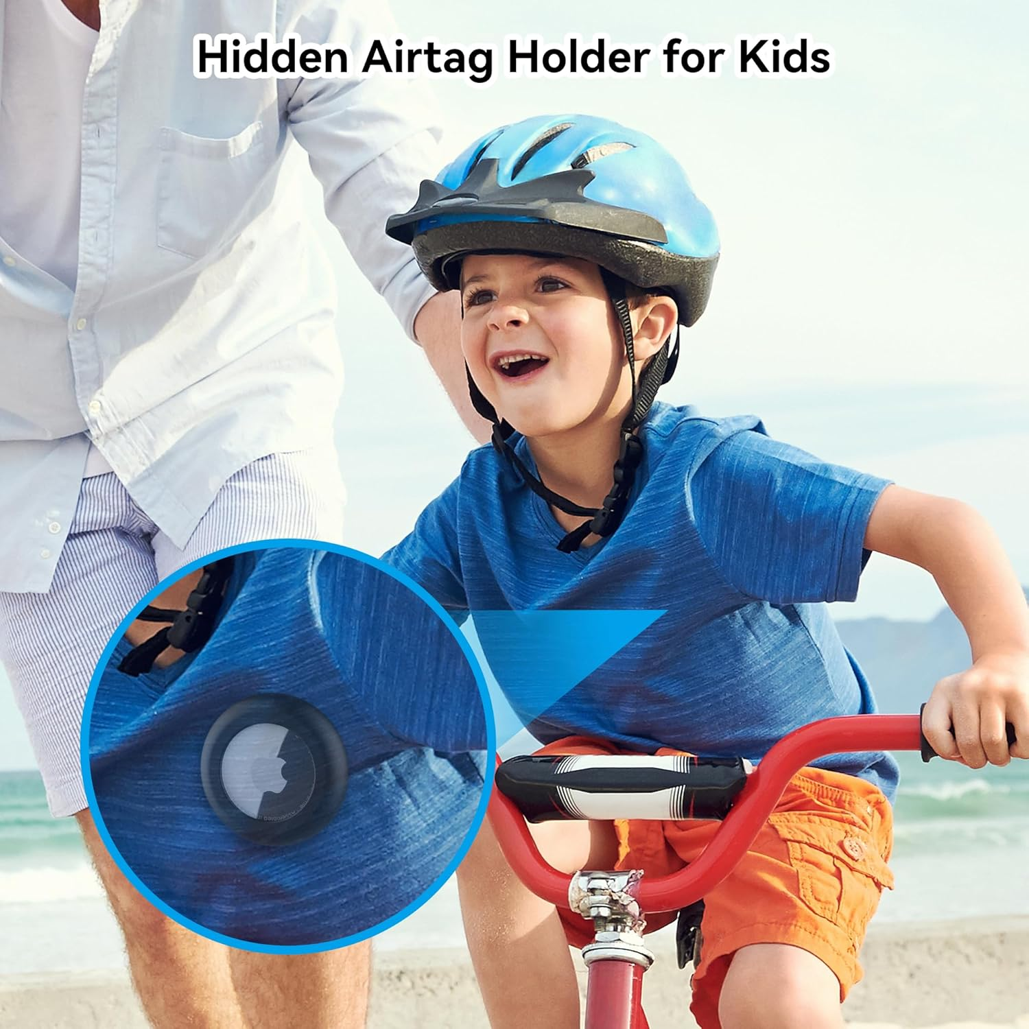 4 Pack for Apple Airtag Holder,Waterproof Silicone Air Tag Case for Kids with Invisible Pin, Safety Pins Hidden inside Clothes,Backpack for Children Elderly image number 5