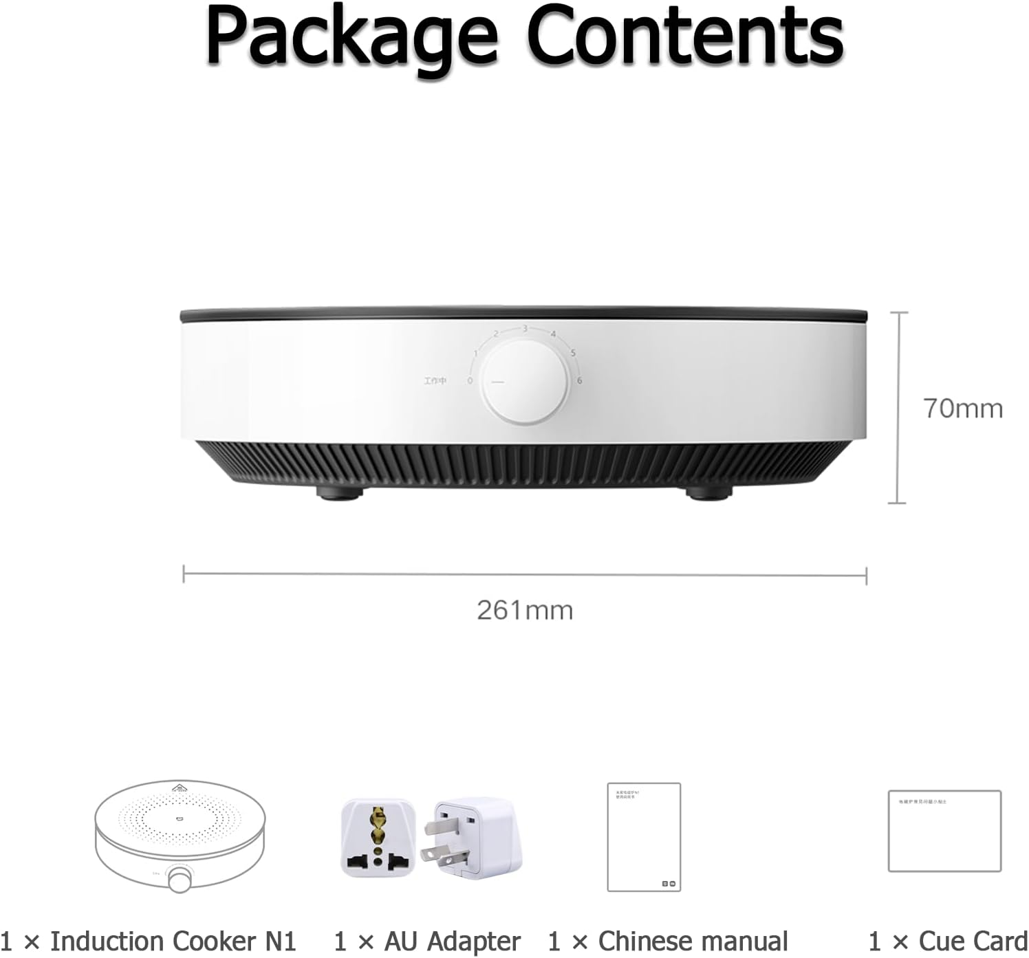 New XIAO MI MIJIA Induction Cooktop N1, 2100W Knob Electric Induction Cooker Hot Plate, 6-Gear Fire Adjustment Countertop Burner, Double-Layered Thicker Coils, 8 Safety Protection (AU Adapter) image number 3