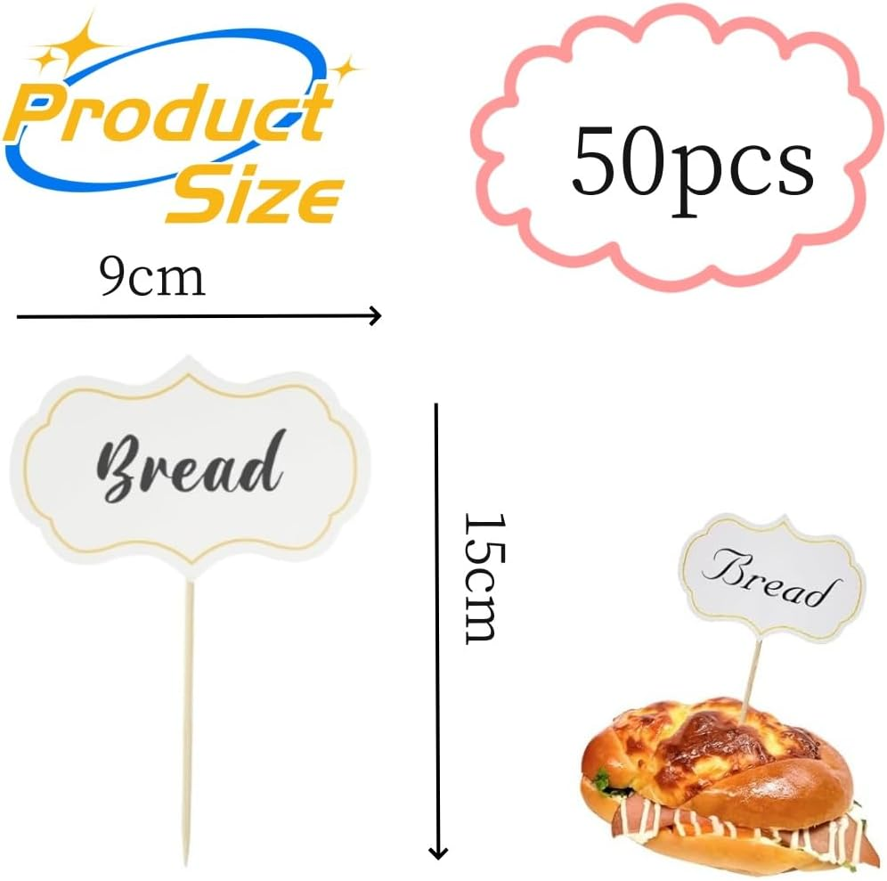 Cheese Markers Cheese Labels, 50Pcs Cheese Markers Cake Topper Toothpick Cupcake Toppers,Blank Toothpick Flags Cheese Markers Buffet Labels,Cheese Markers Food Labels,Cheese Markers for Food Labels