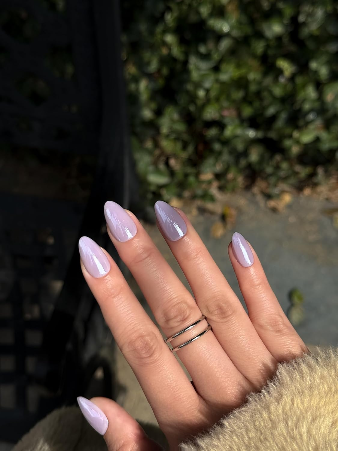 Bianco Sue Press-On Nails | Iridescent Lilac Almond False Nails, Reusable Stick-On Fake Nails with Adhesive Tabs and Glue | Salon-Grade Quality | Transparent Storage Box | 15 Sizes - 30 Nail Kit image number 2