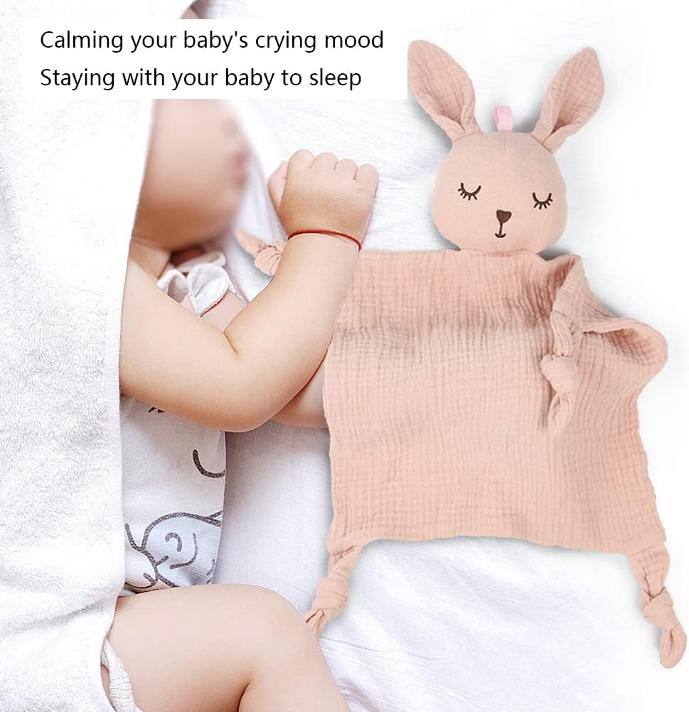 Organic Cotton Muslin Lovey Blanket, Kara Security Blanket Soft & Breathable Lovie Baby Gifts for Boys and Girls One Size image number 5