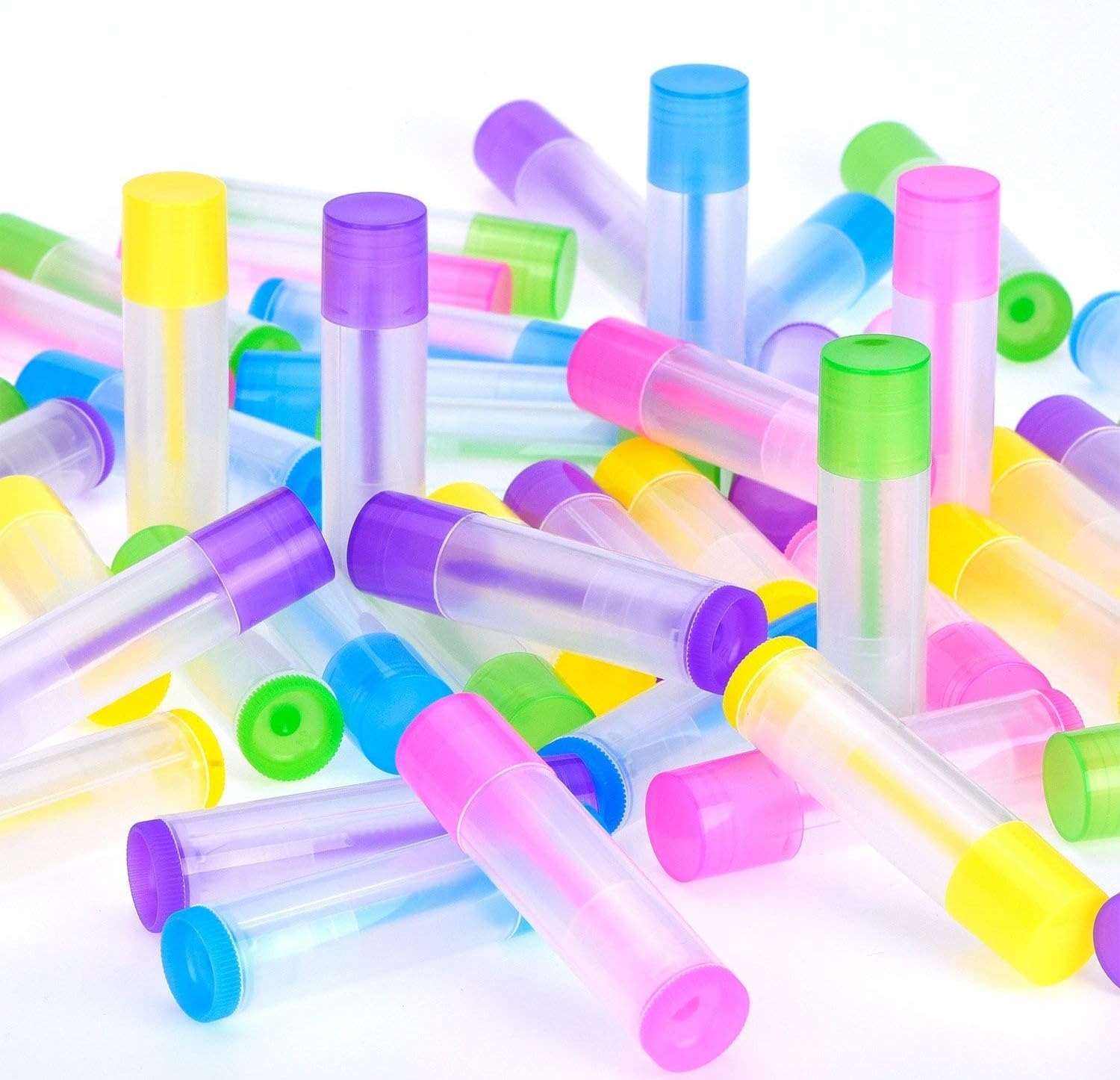 Onwon 24 PCS Lip Balm Empty Bottles Lip Balm Container Clear Tubes with Twist Bottom and Top Cap, 3/ 16Oz (5.5Ml) image number 1