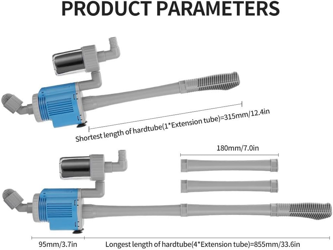 28W Aquarium Gravel Cleaner - Electric Automatic Removable Vacuum Water Changer Sand Algae Cleaner Filter Changer