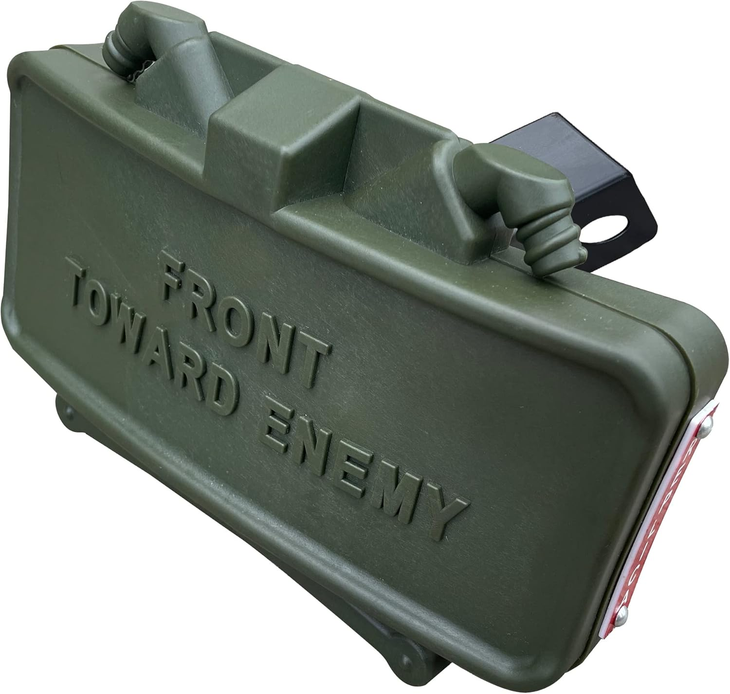 Claymore Hitch Cover Front toward Enemy for for 2-Inch Standard Receivers - Durable, Weatherproof & Unique Tow Hitch Cover Pickup Truck Accessory Funny Claymore Shaped OD Green image number 1