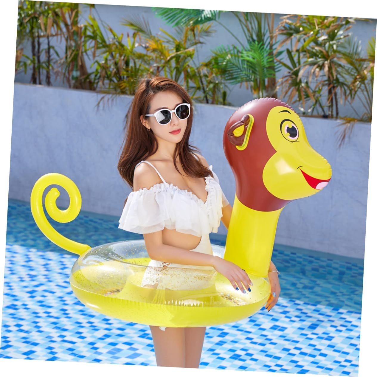 Toyvian PVC Swim Ring for Adults Thickened Sequins Inflatable Water Playing Ring for Summer Pool Party image number 6