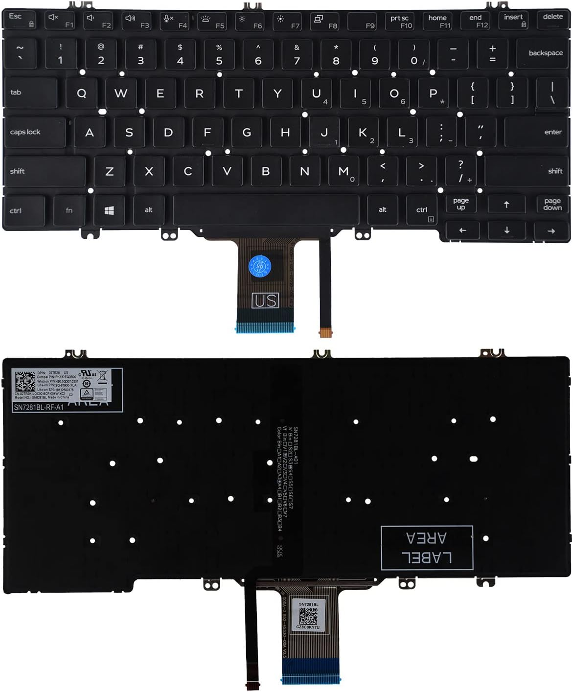 SUNMALL Replacement Keyboard Compatible with Dell Latitude 5300 7300 with Backit No Frame image number 4