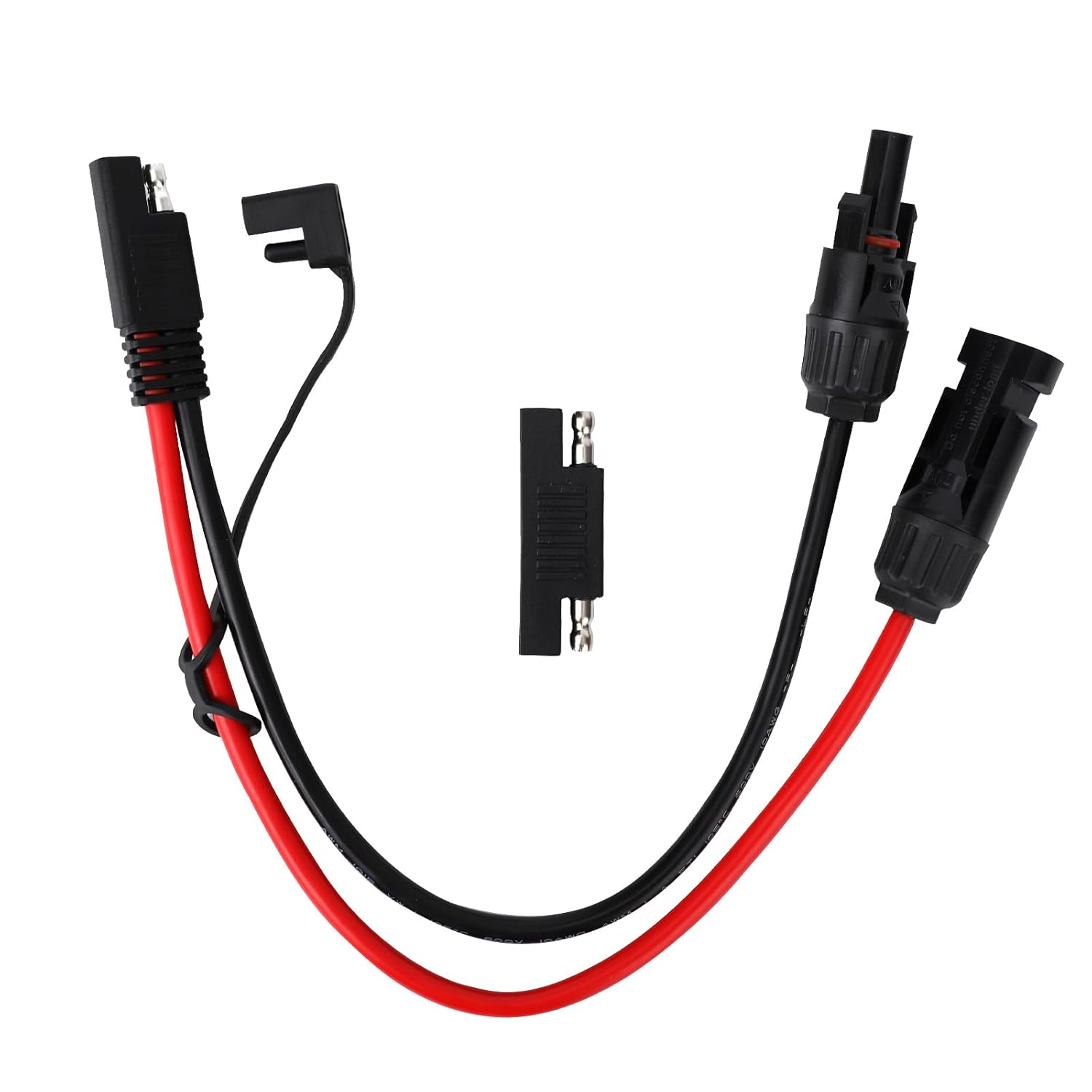 Solar Panel Connector Cable, 30Cm/1Ft Copper Wire SAE Adapter with Polarity Reverser 10AWG 600V Waterproof SAE Extension Cable for Generators Lawn Mowers Battery Chargers image number 3