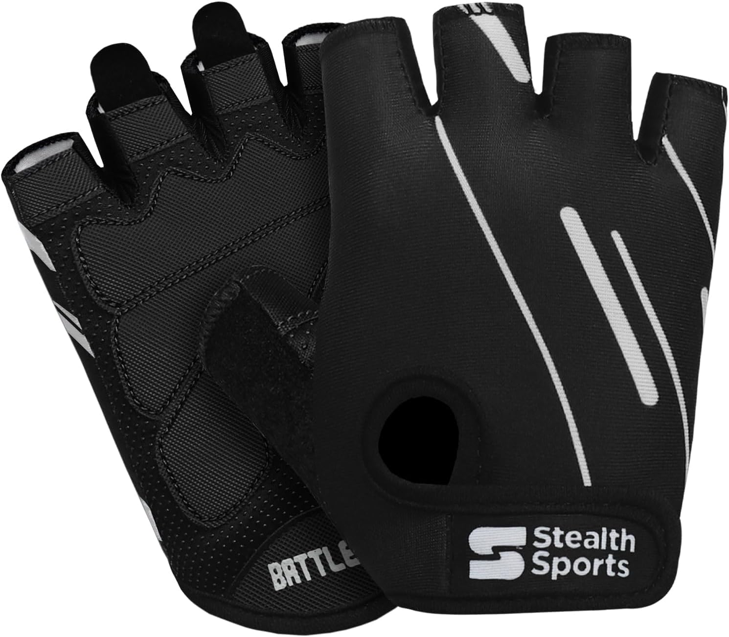 Stealth Sports Weight Lifting Gloves Half Finger Workout Gloves Men Women Anti-Slip Padded Palm Gym Gloves Exercise Gloves Cycling Fitness Weightlifting Strength Training image number 3