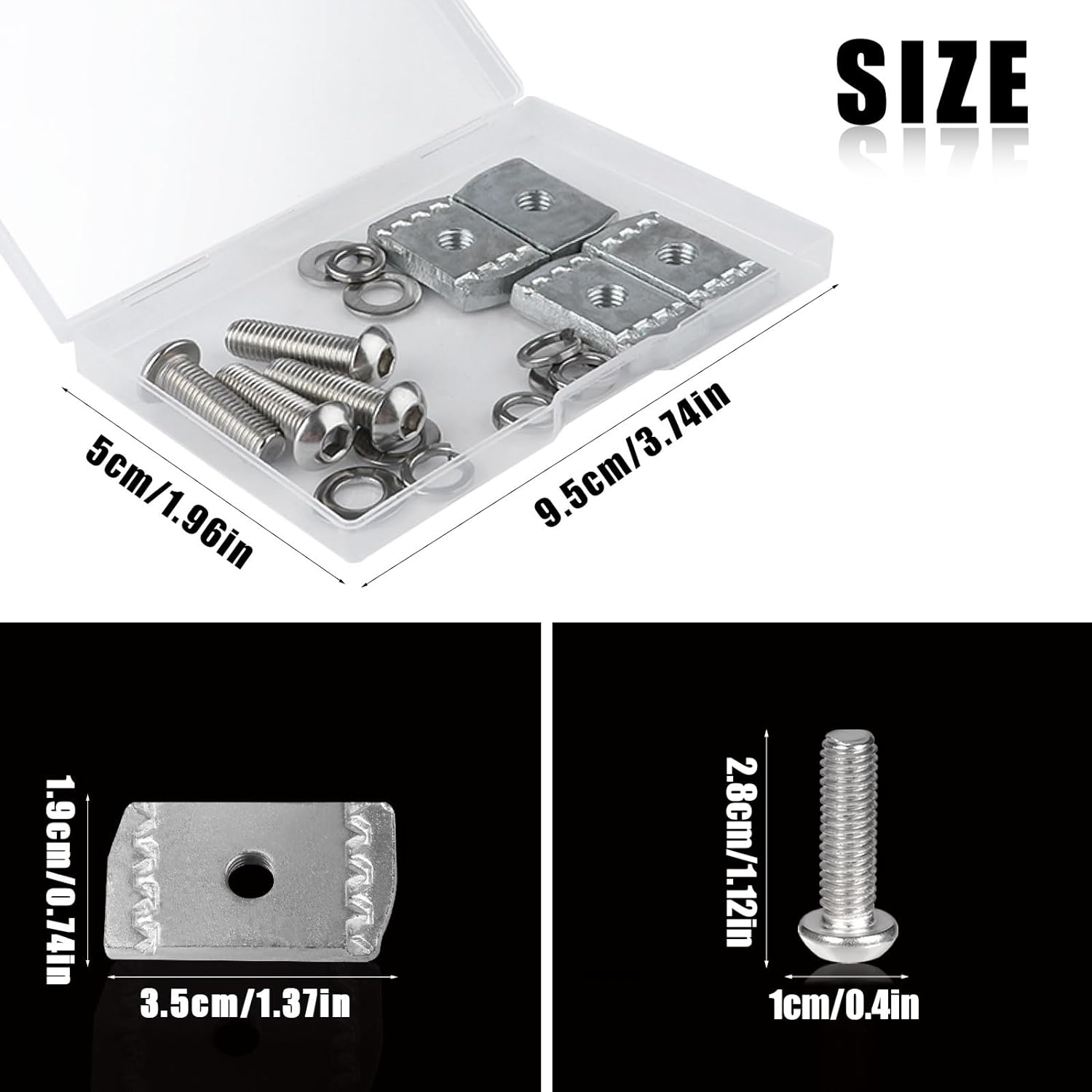 AIEX 8Pcs Screws Kit Fit Rhino-Rack Pioneer Rotopax M6 304 Stainless Steel Machine Screws for Rhino Rack Pioneer Rotopax Screws Nut Kit Machine Screws Accessories for Car Bracket 43203 (25Mm) image number 6