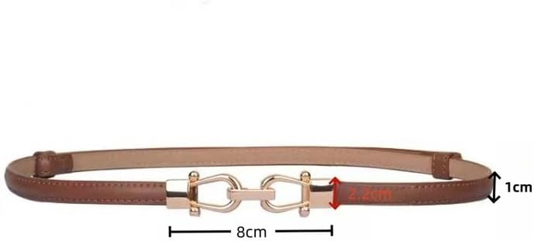 GYWHOOFT Womens Belt, 2 Pieces Women'S Leather Skinny Belt Adjustable Thin Waist Belts for Jeans Shorts Pants,Sweaters,Dresses Lady Waistband with Golden Buckle,Women Accessories image number 1