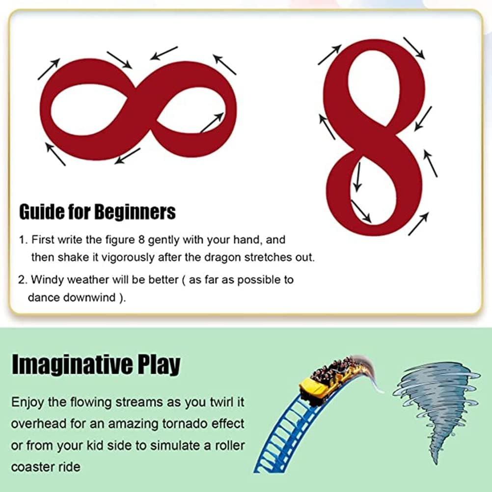 Dragon Ribbon Streamer Outdoor Flinging Colorful Dragon Dance Streamers, Sports Gymnastics Silk Spinning Swinging Cloth, Suitable for Parks, Squares, Festival Celebrations(C) image number 1