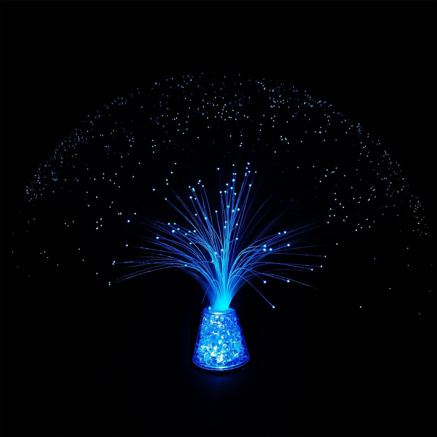 JALORDE 13 Inch USB Corded Ice Fiber Optic Mood Novelty Lamps Lighting Glacier Lite with Color-Changing Crystals Base (USB)