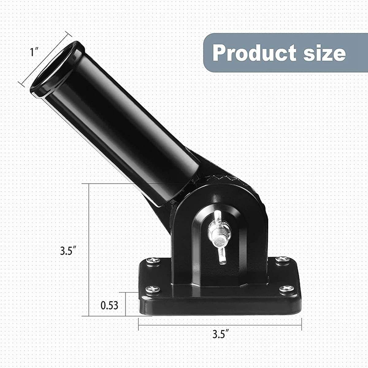 Metal Hitch Mount Flag Pole Mounting Bracket, Black image number 1