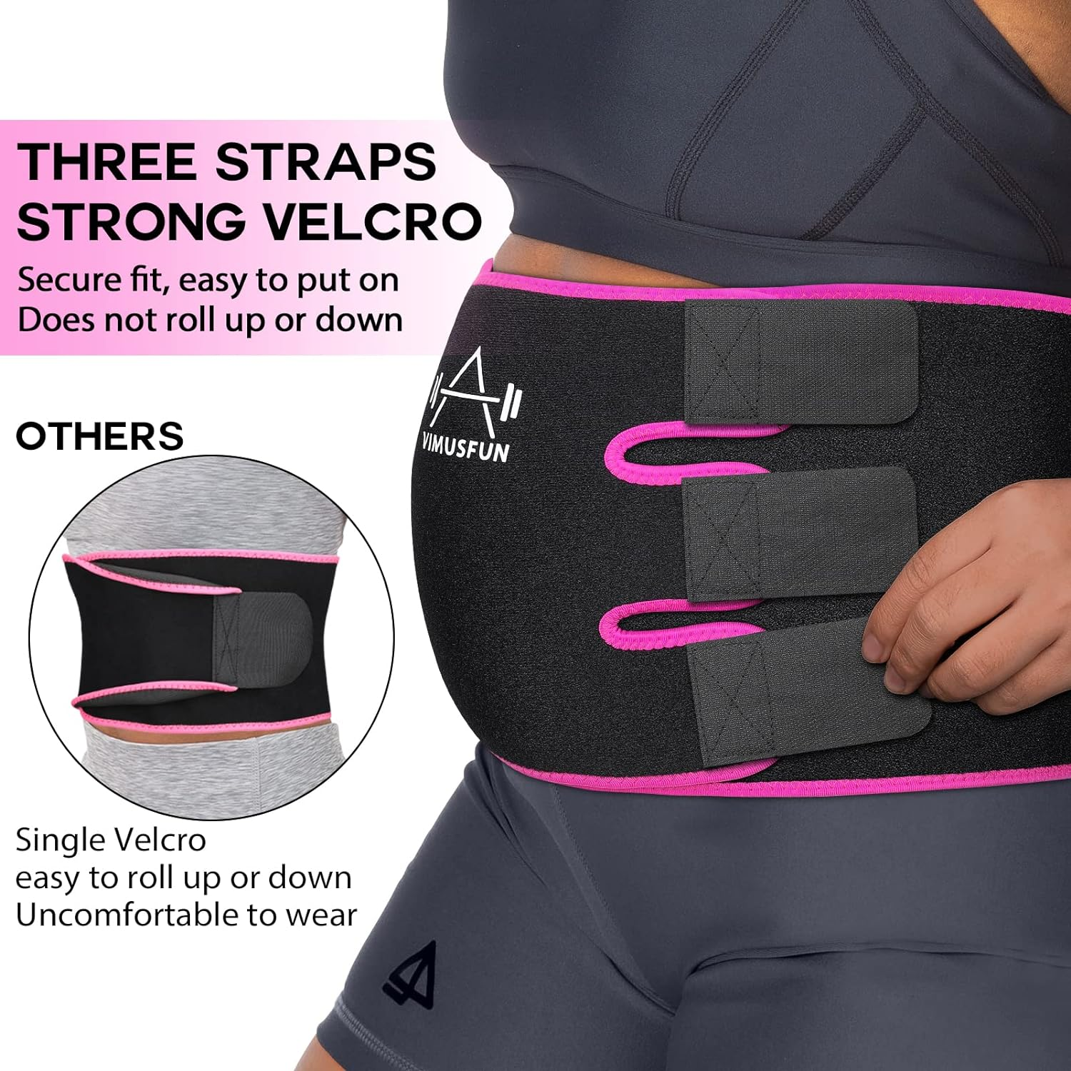 Waist Trimmer Belt Men Sweat Band Stomach Wrap Waist Trainer for Women Belly Fat, Unisex Waist Trainers Black