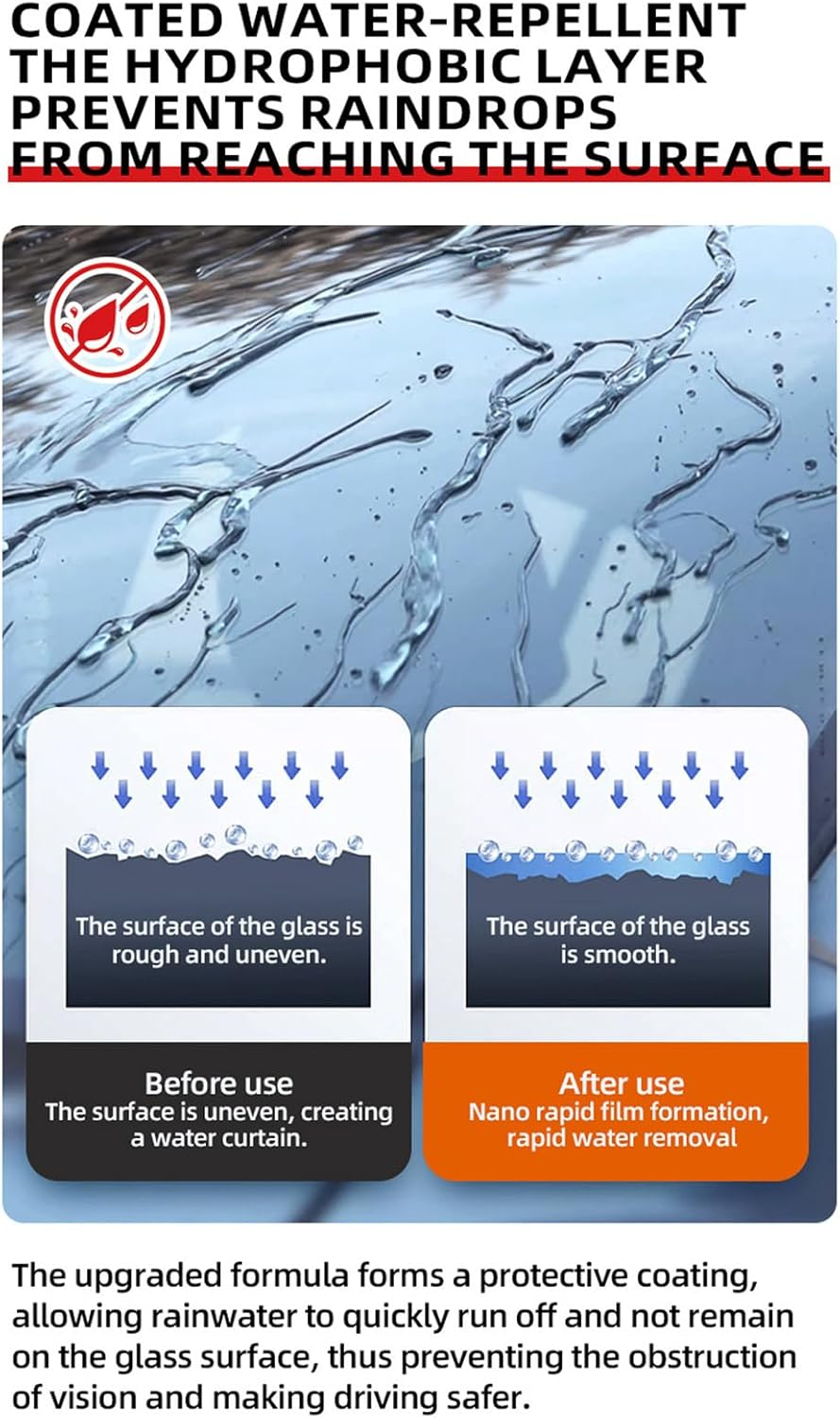 Anti Fog Windshield Cleaner,Water Prevention Defogging for Window Mirrors | Automotive Exterior Maintenance Care Defogging Agent with Applicator for Truck RV Sedan Auto Vehicle image number 1