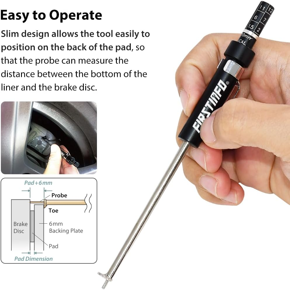 FIRSTINFO F3917 Brake Pad Thickness Gauge | Brake Pad Measurement Tool image number 4