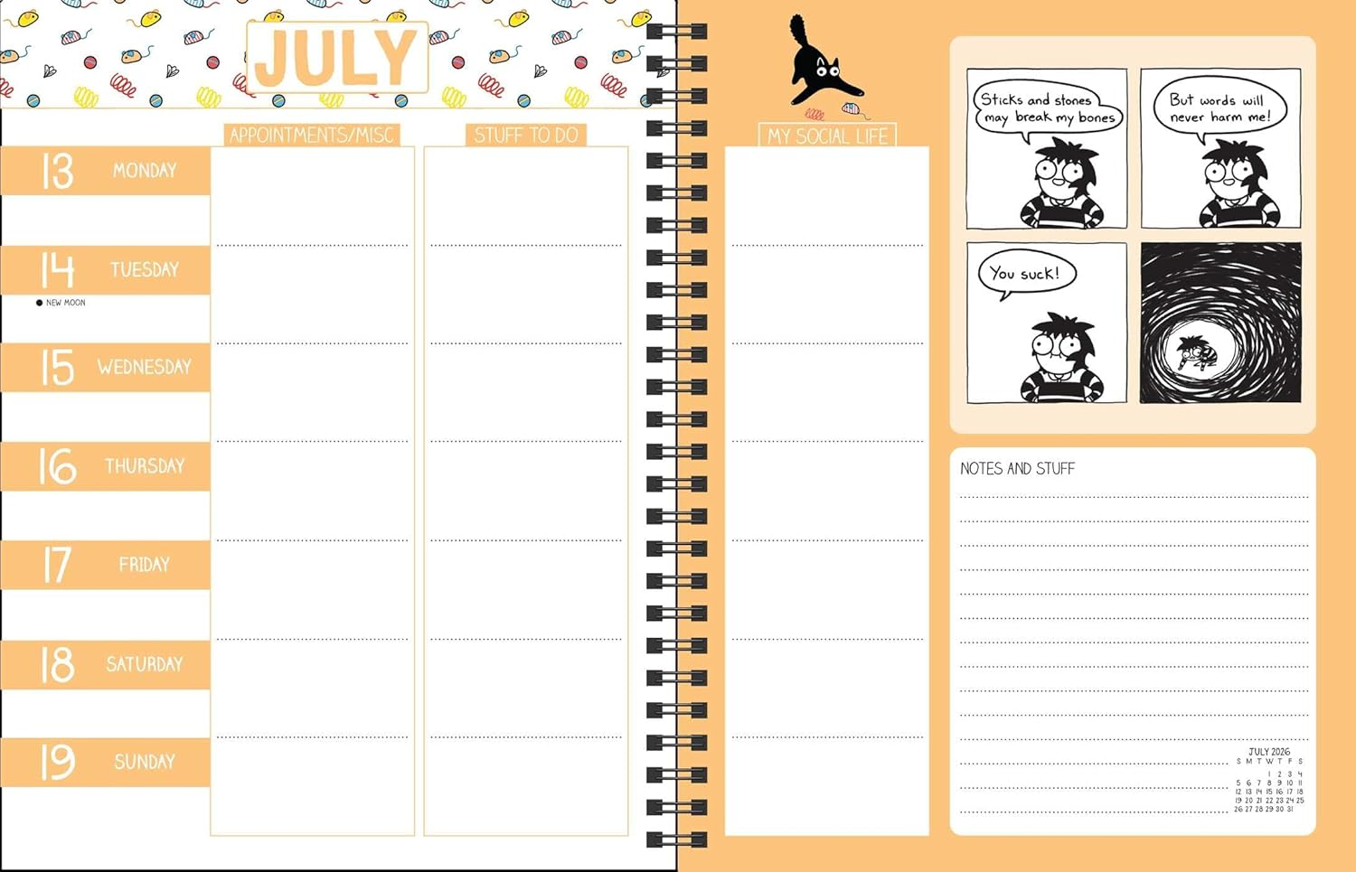 Sarah'S Scribbles 12-Month 2026 Monthly/Weekly Planner Calendar image number 2
