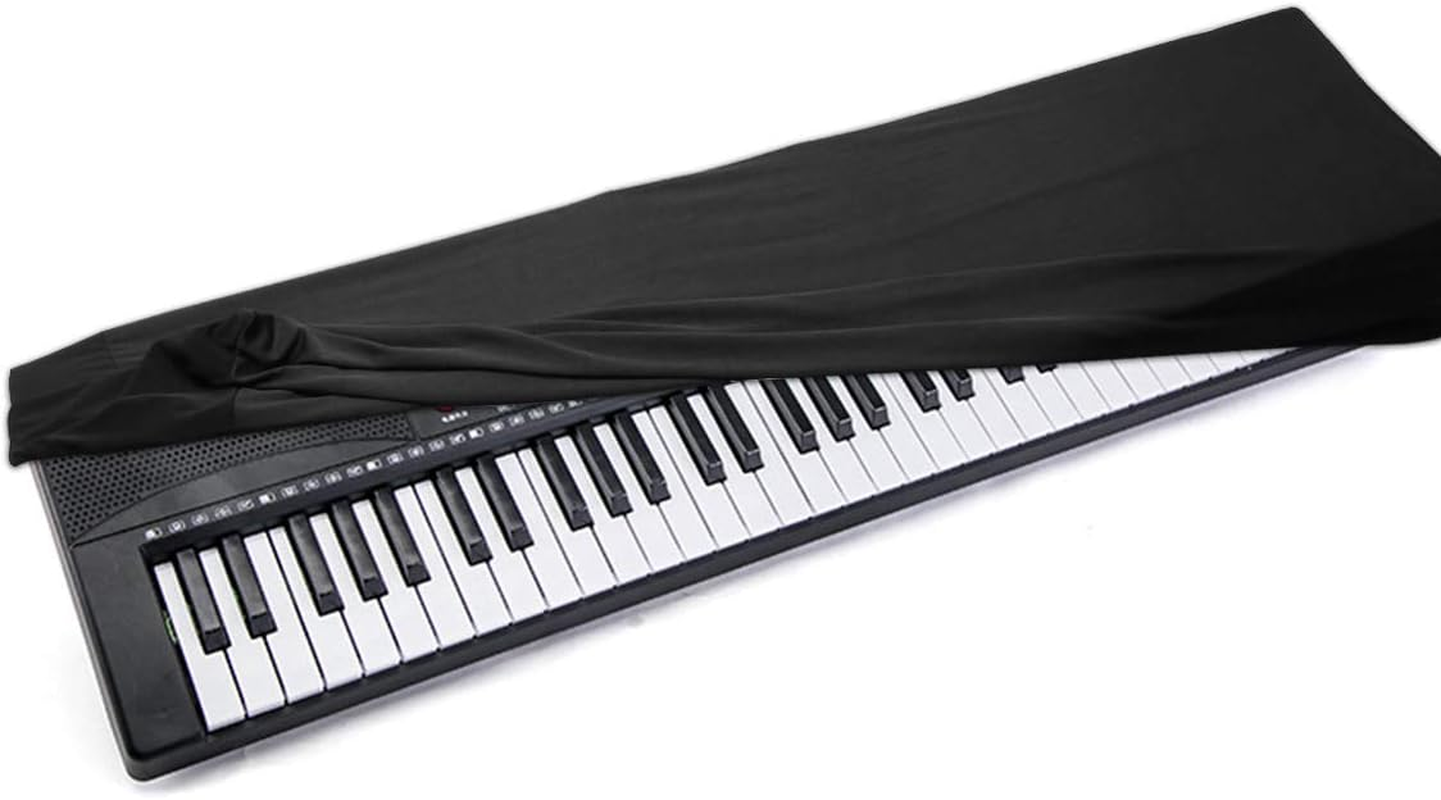 Piano Keyboard Dust Cover for 61/76/88 Keys- Electric/Digital Piano Stretchable Protective Keyboard Cover, Elastic Cord Locking Clasp, Machine Washable (61-76 Keys) image number 1
