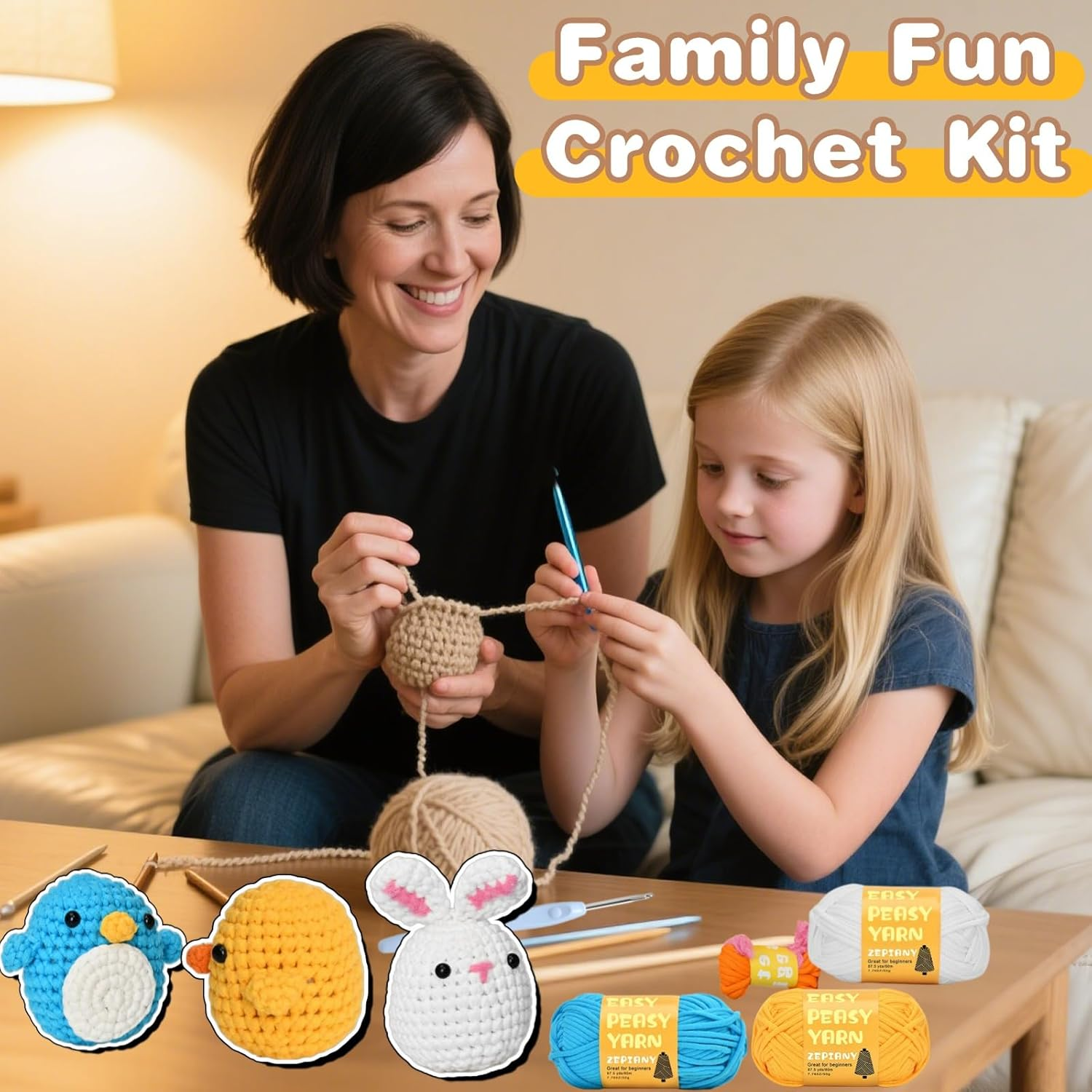 Crochet Kit for Beginners, Crochet Animal Kit, Beginner Crochet Kit Crochet Kits with Step-By-Step Video Tutorials