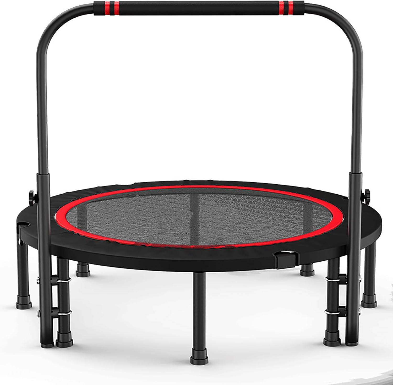 48" Foldable Mini Trampoline with Adjustable Non-Slip Handle Bar, Thick Steel Spring Fitness Exercise Workout Rebounder Trampoline for Adults Kids Indoor Outdoor Workouts Fitness up to 300Kg image number 3