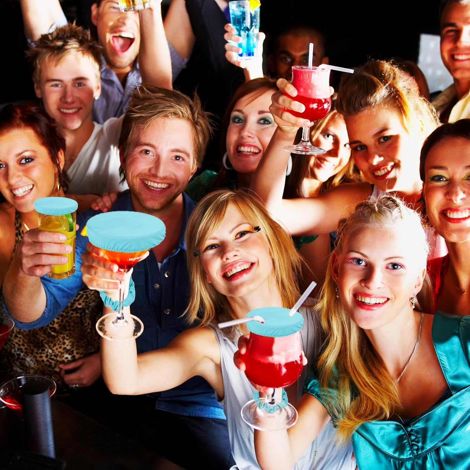 Pack of 3 Scrunchie Hair Bands, Drink Cover, Anti-Drug Glass Protection, Anti-Spill for Parties and Festivals, Safe, Prevents Mixing of Unidentified Drinks image number 2