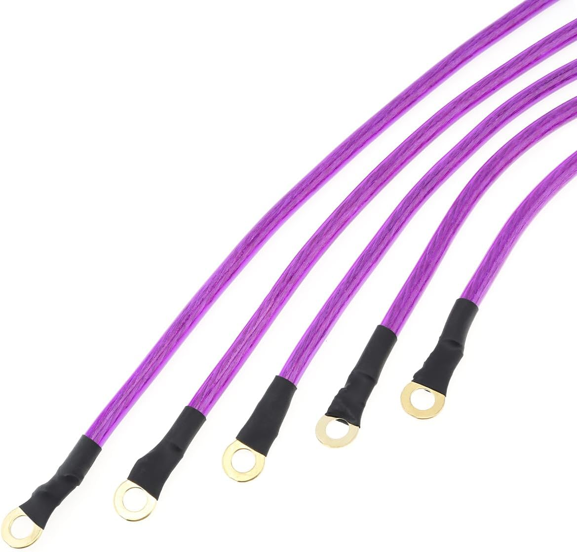 5 Point Car Universal Earth Ground Cables Grounding Wire System Kit High Performance Improve Power for Car Truck, Blue - Purple image number 4
