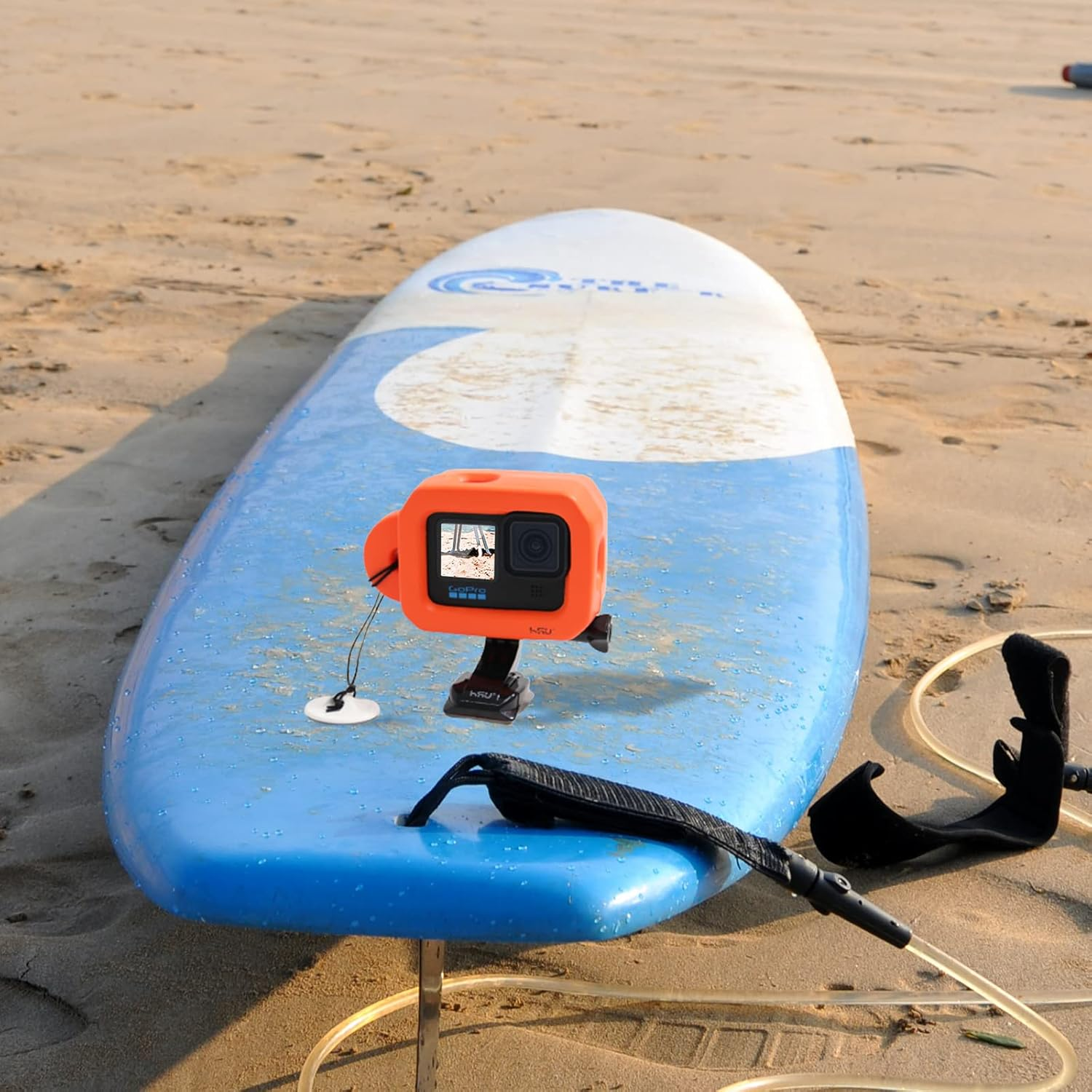 HSU Floaty Case for Gopro Hero 12/11/ 10/9 Black, Floating Case with Long Screw and Adhesive Anchors for Snorkeling, Surfing, Wakeboarding, Gopro Hero Accessories image number 6