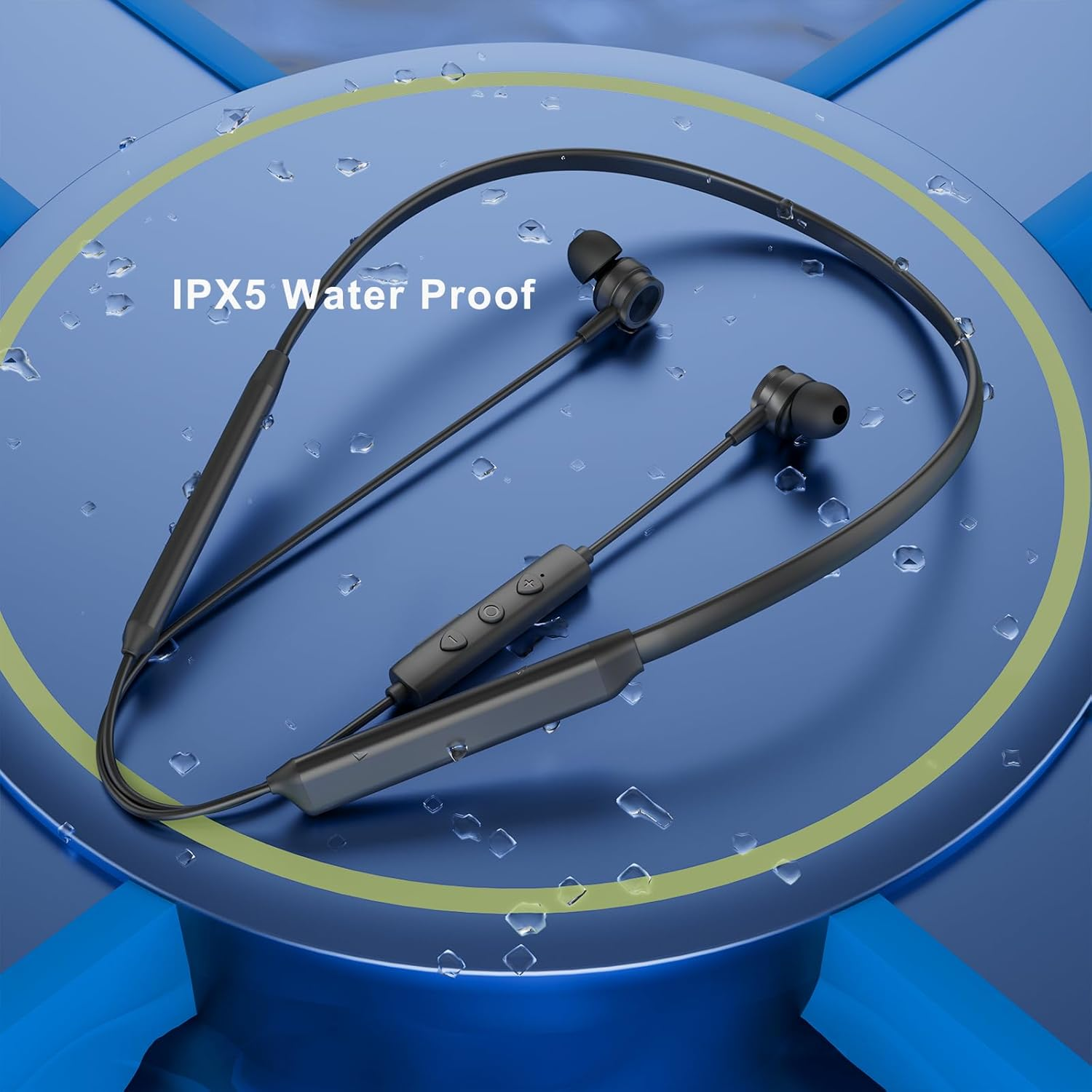 MORMOQUE G5 Neckband Bluetooth Headphones,With Microphone Wireless Earphone,Hifi Deep Bass Earbuds,Magnetic Metal Headset,Ipx5 Sweatproof 36Hrs Playtime for Sports Music Phone Call image number 6