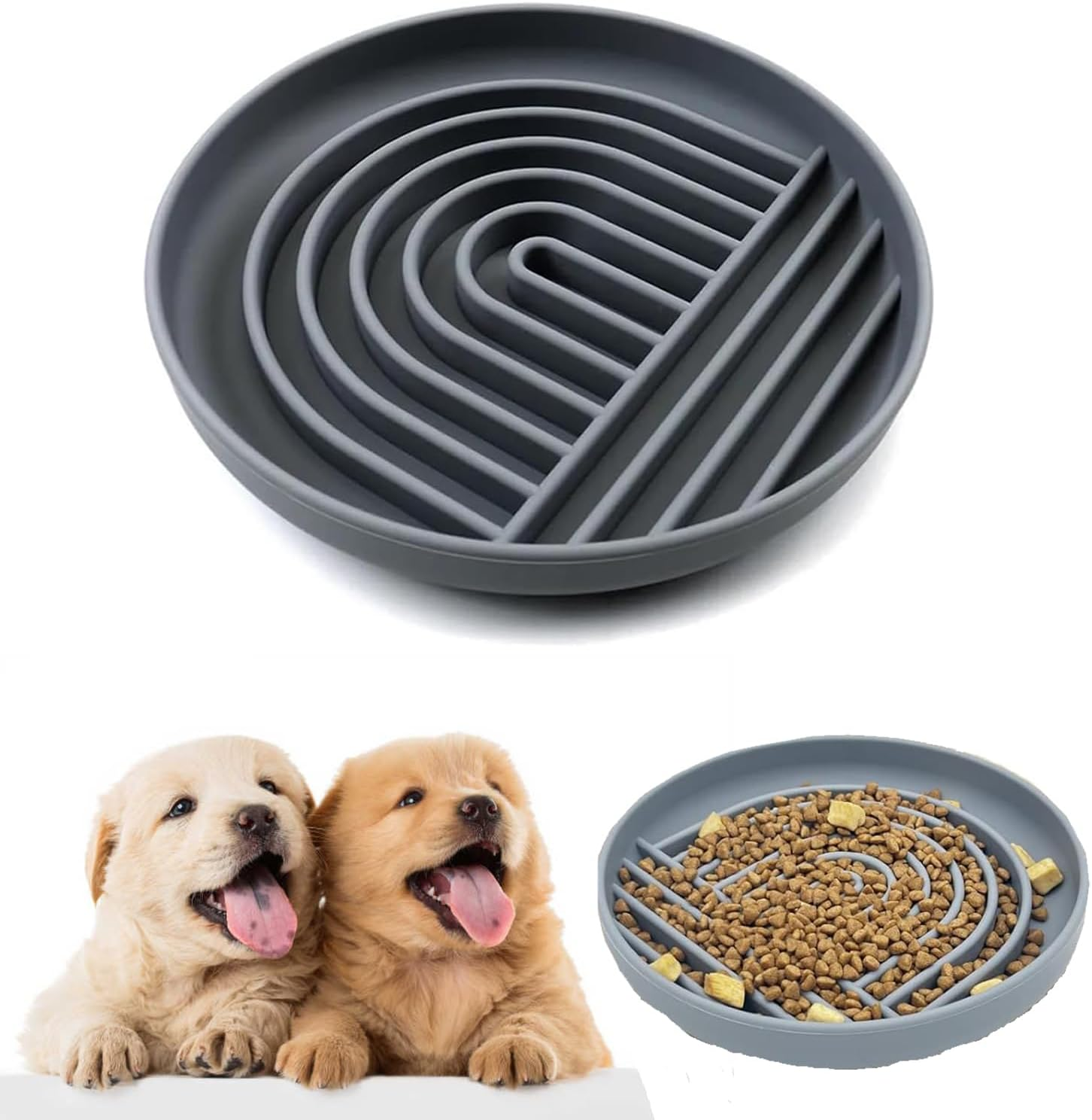 Taicols Slow Feeder Dog Bowls, Silicon Dog Bowl Slow Feeder, Non Slip Dog Slow Feeder Bowl, Cat Slow Feeder, Puzzle Silicone Dog Feeding Bowls with Suction Cups, Anti-Choking, Reduces Boredom, Anxiety image number 6