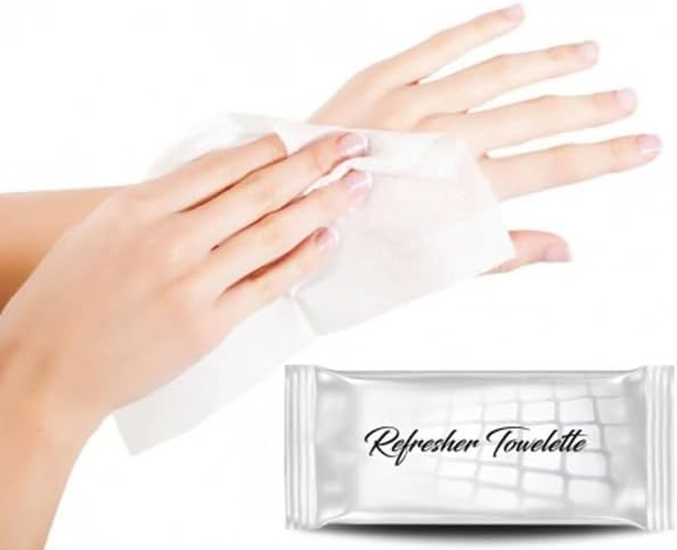 100Pcs Non-Alcohol Refreshing Cleaning Towelettes - Individually Wrapped, Refresher, Face, Hands and Body Cleansing, Ideal for All Skin Types image number 1