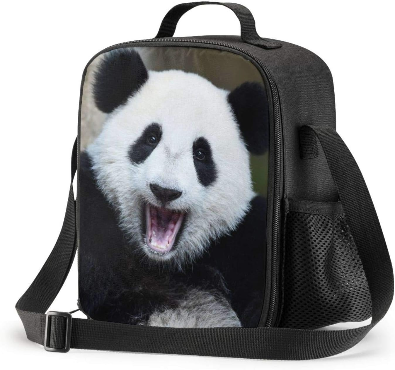 Prelerdiy Panda Lunch Box - Insulated Lunch Box for Kids Funny 3D Design with Side Pocket & Shoulder Strap Lunch Bag Perfect for School/Camping/Hiking/Picnic/Beach/Travel - Giraffe image number 2