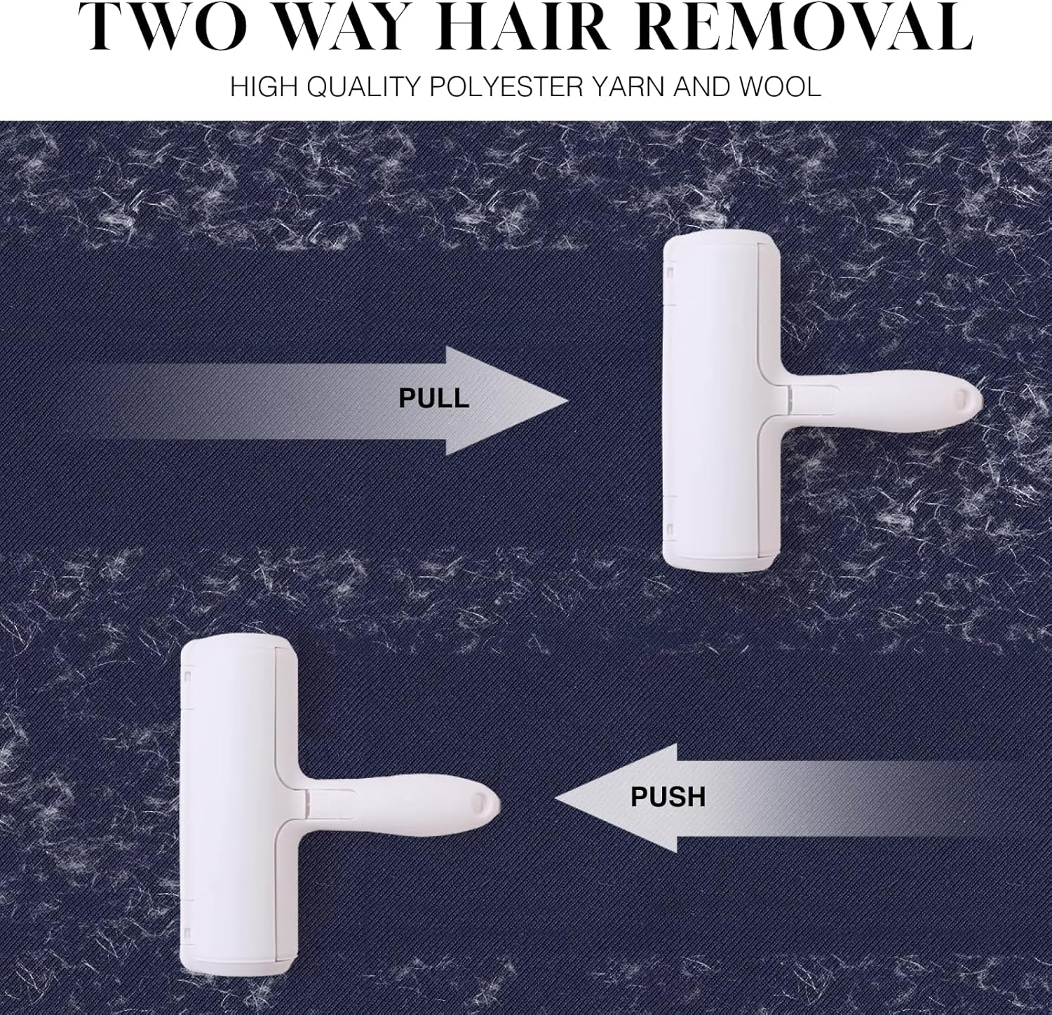 Wouble Pet Hair Remover Roller Reusable Self-Cleaning Lint Brush for Dog Cat Fur on Furniture, Car Seats, Clothes, Bedding White Cat&rsquo;S Ear Design ﻿ image number 3