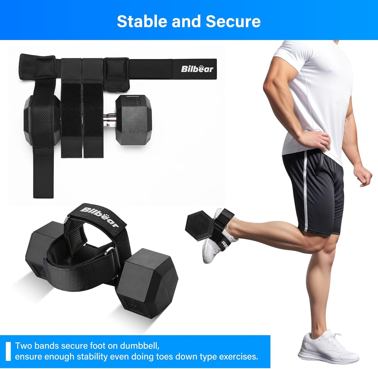 Tibialis Trainer Strap for Shin Splint Relief Exercises,Adjustable Dumbbell Foot Attachment for Hip Flexor Raises,Dumbbell Ankle Strap Relieve Leg Pain Increase Range of Motion image number 5