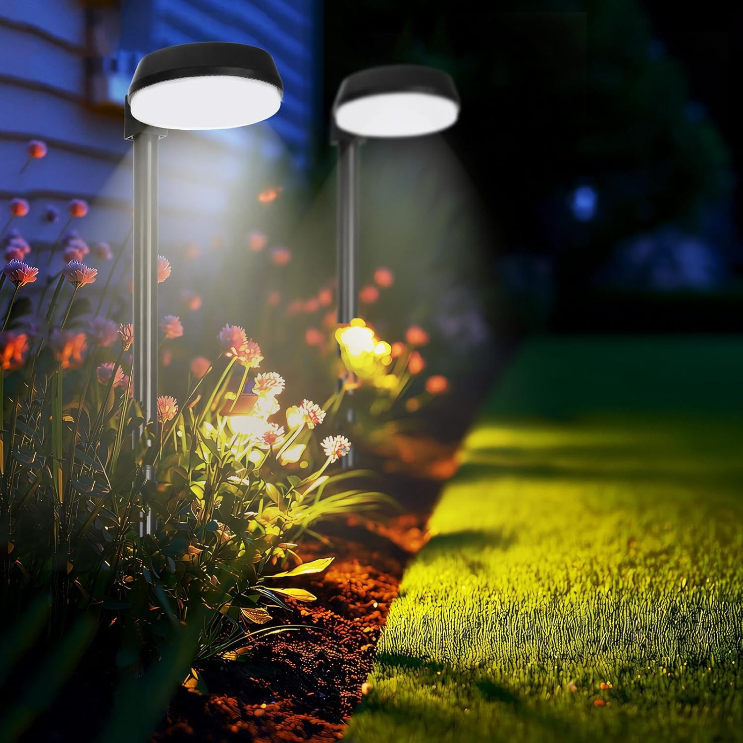 Super Bright Solar Pathway Lights Outdoor 200LM 2 Pack, 31.5 Inch Solar Light LED Landscape Lighting Waterproof Decorative for Garden Ground Lawn Yard Walkway image number 2