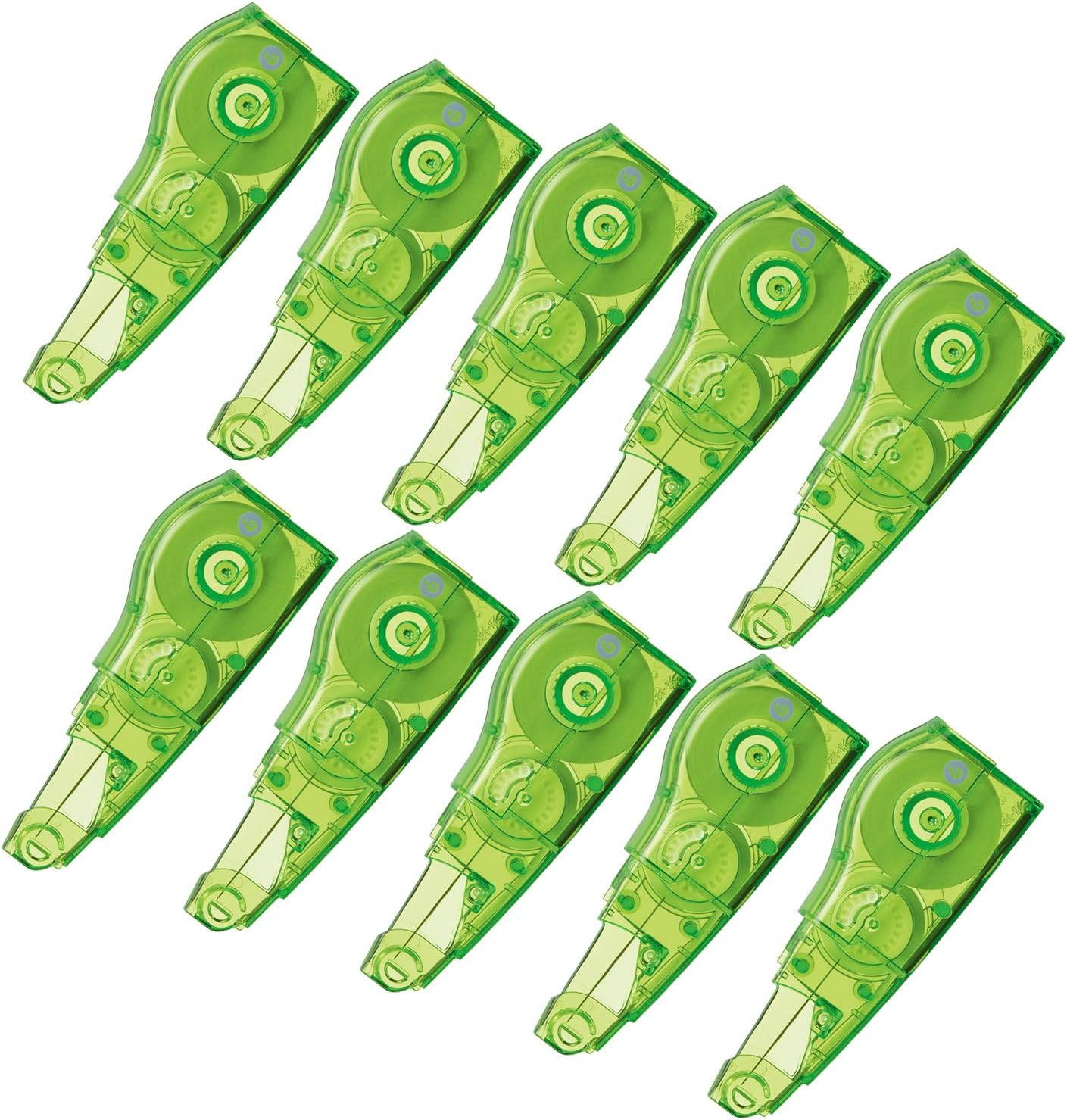 Plus Correction Tape Whiter MR Replacement Tape, 0.2 Inches (6 Mm) X 2.4 Ft (6 Mm) X 2.4 Ft (6 M), Green, 10 Pcs 43-930 X 10