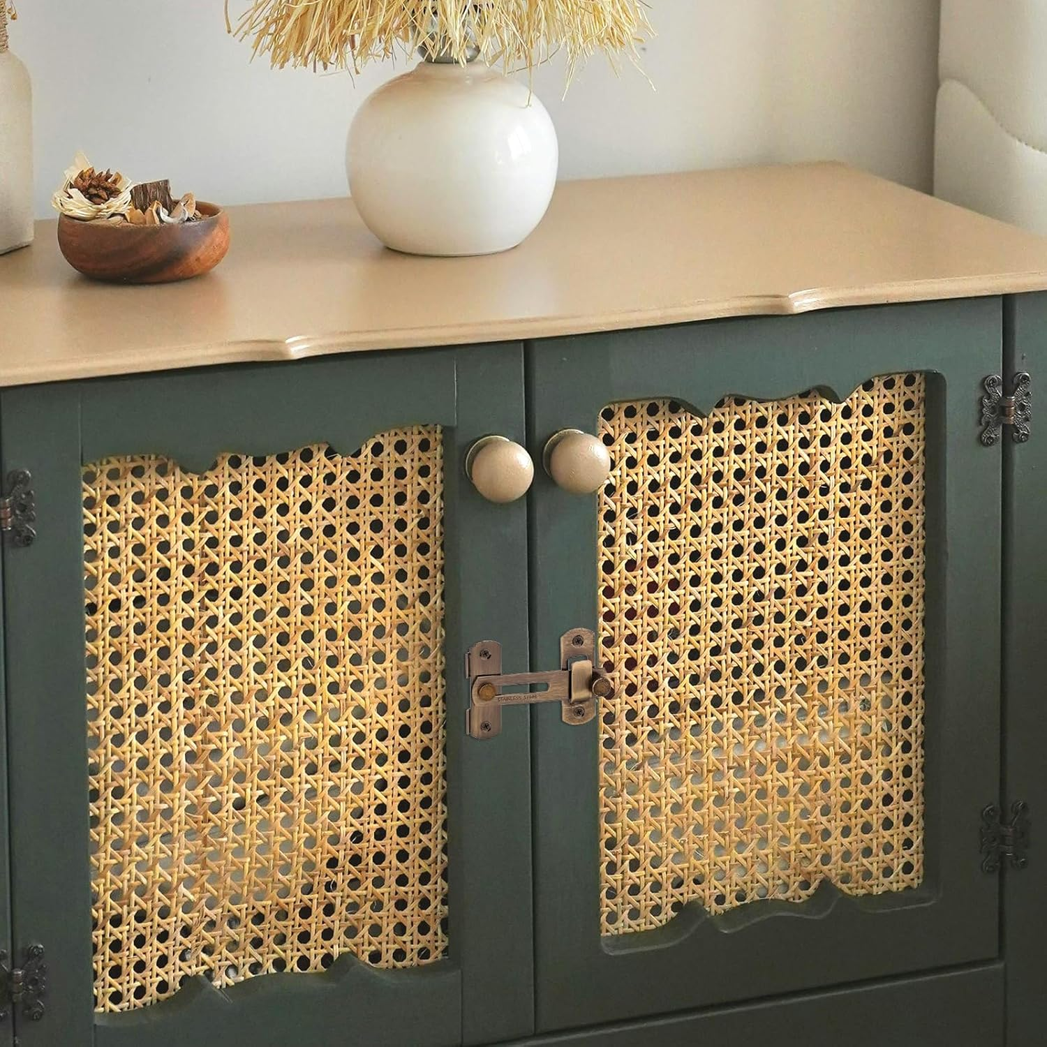 2Pcs Barn Door Lock, Stainless Steel Sliding Door Latch 180 Degree Flip Door Locks and Latches Multiple-Use Door Hardware for Garage Gate Bathroom Cabinet Bedroom (Bronze) image number 2