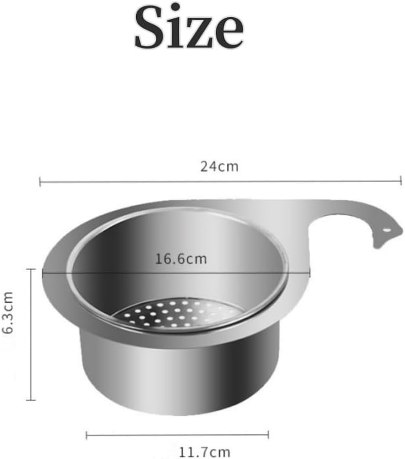 1Pcs Stainless Steel Sink Drain Strainer Basket, 2024 New Multifunction Hanging Sink Strainer Colander Drain Basket, Kitchen Sink Food Waste Filter and Vegetables Fruits Clean,Corner Sink Strainer image number 2