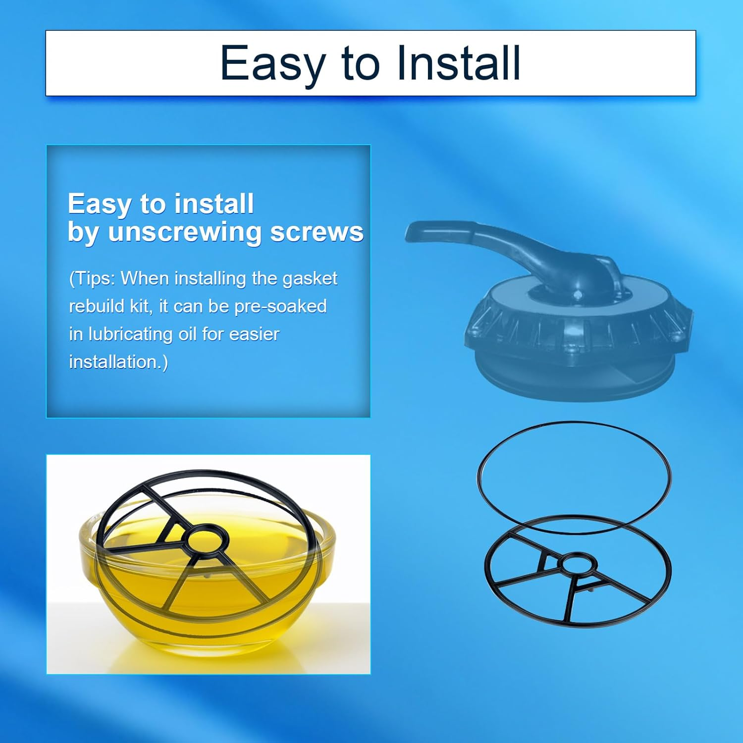 3Pcs Pool Sand Filter Valve Gasket Replacement Parts Gasket Valve O Ring for Hayward SP0714T Vari-Flo XL Valve and SPX0714CA O Ring Gasket