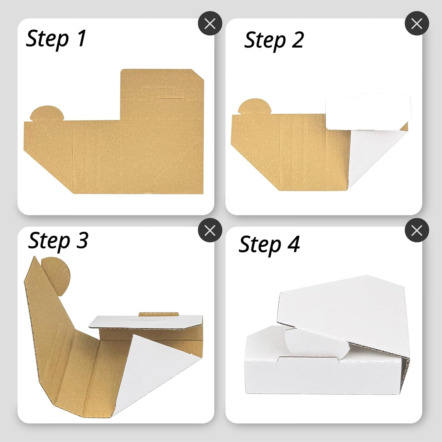 100 Pack Adjustable Cardboard Corner Protectors, Picture Frame Corner Protectors for Packing and Moving Painting Artworks, Fold 3 Ways to Fit Frames from 1" - 2.1" image number 2