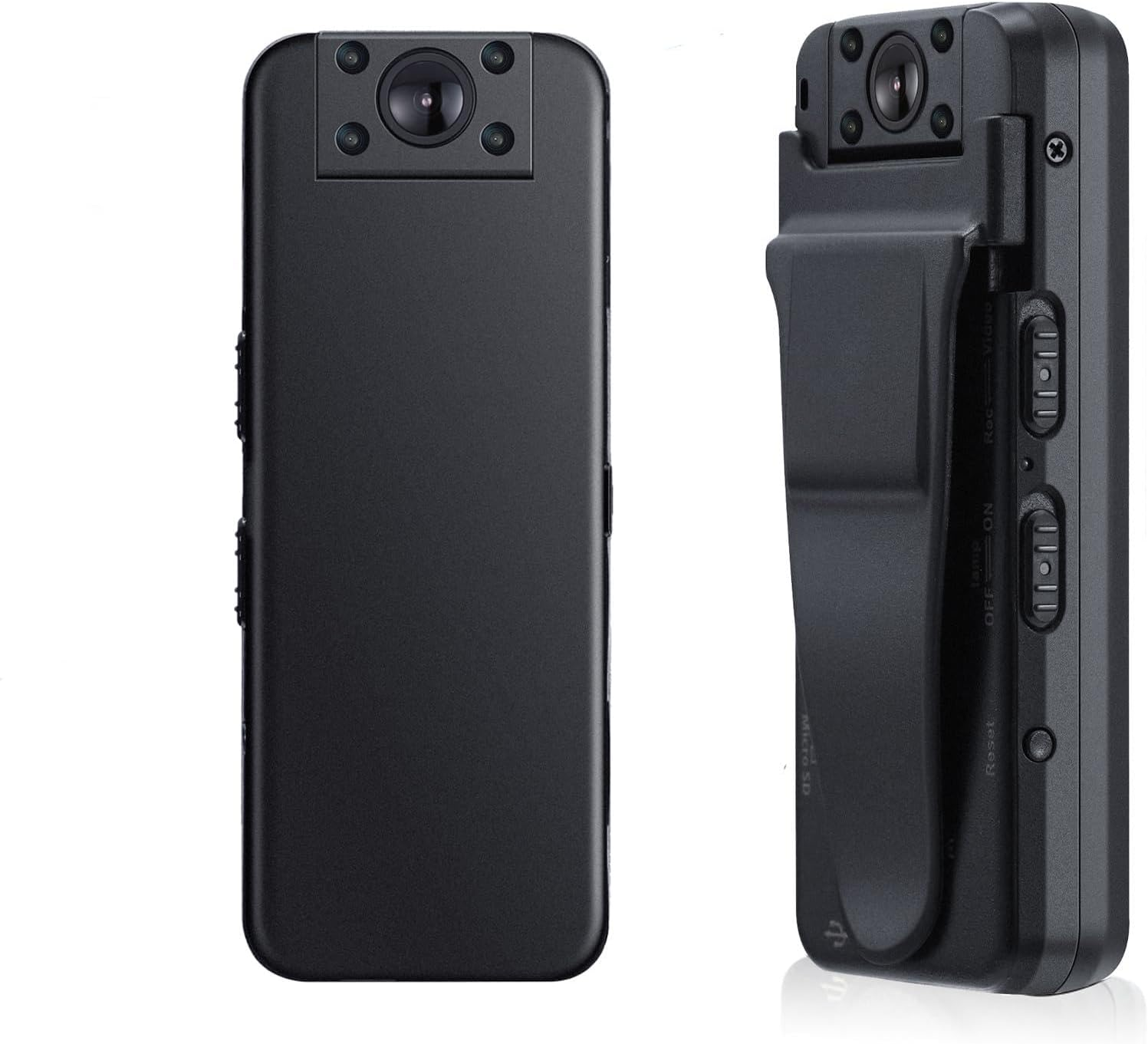 Body Camera, 1080P HD Infrared Night Vision Mini Camera, Mini Law Enforcement Recorder with 32GB SD Card 180&deg; Rotating Lens, Portable Wearable Camera for Cycling, Traveling, Outdoor Safety image number 2