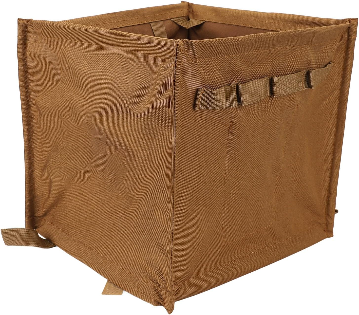 Arborist Throw Line Storage Cube, 33L Large Capacity Easy Throwline Folding Cube, Outdoor Foldable Oxford Cloth Trash Can, Tree Climbing Gear Throwline Box for Camping (Khaki)